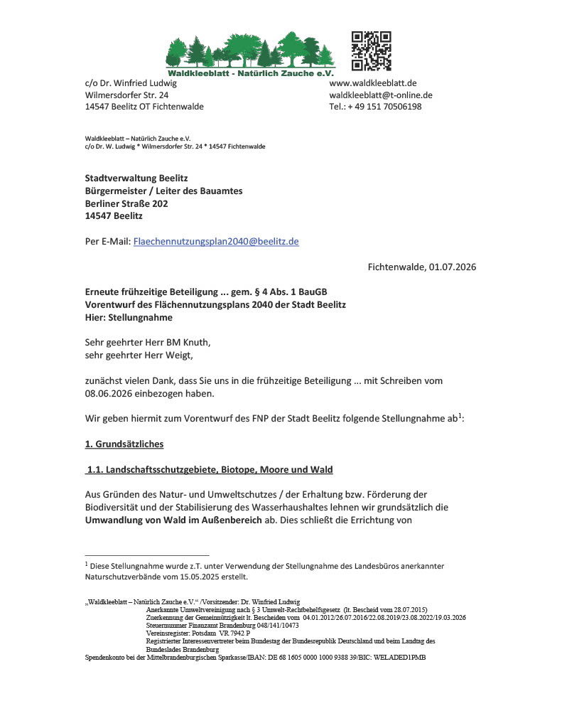 Stellungnahme FNP 1