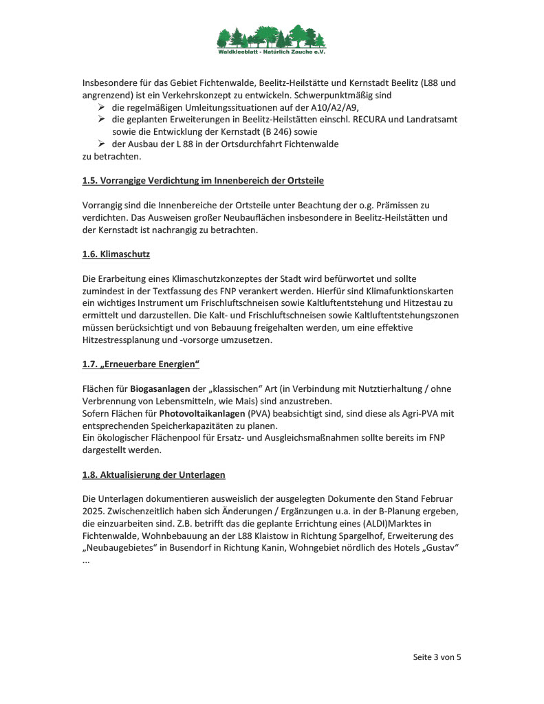 Stellungnahme FNP 3