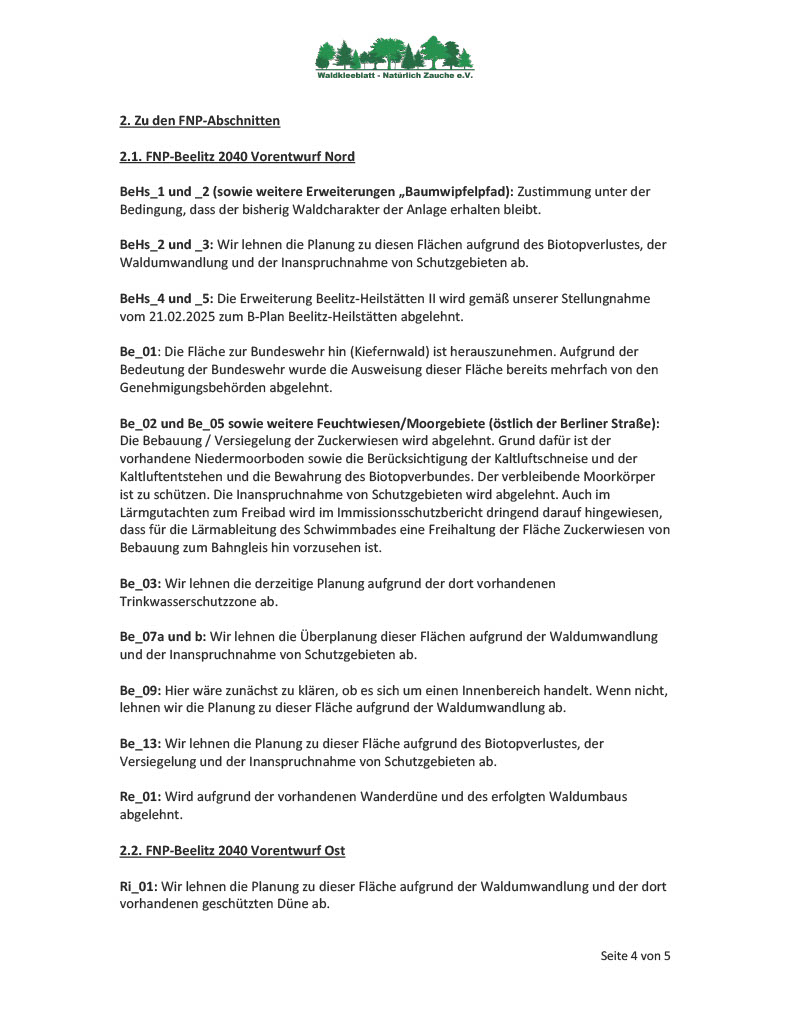 Stellungnahme FNP 4