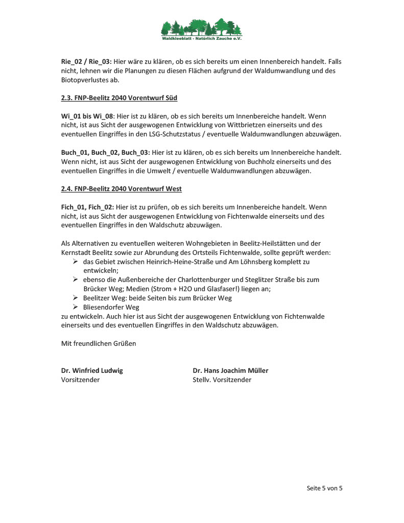 Stellungnahme FNP 5